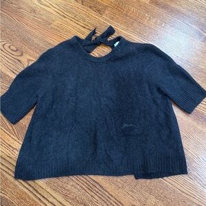 Ganni Black Sweater with Bow Accent